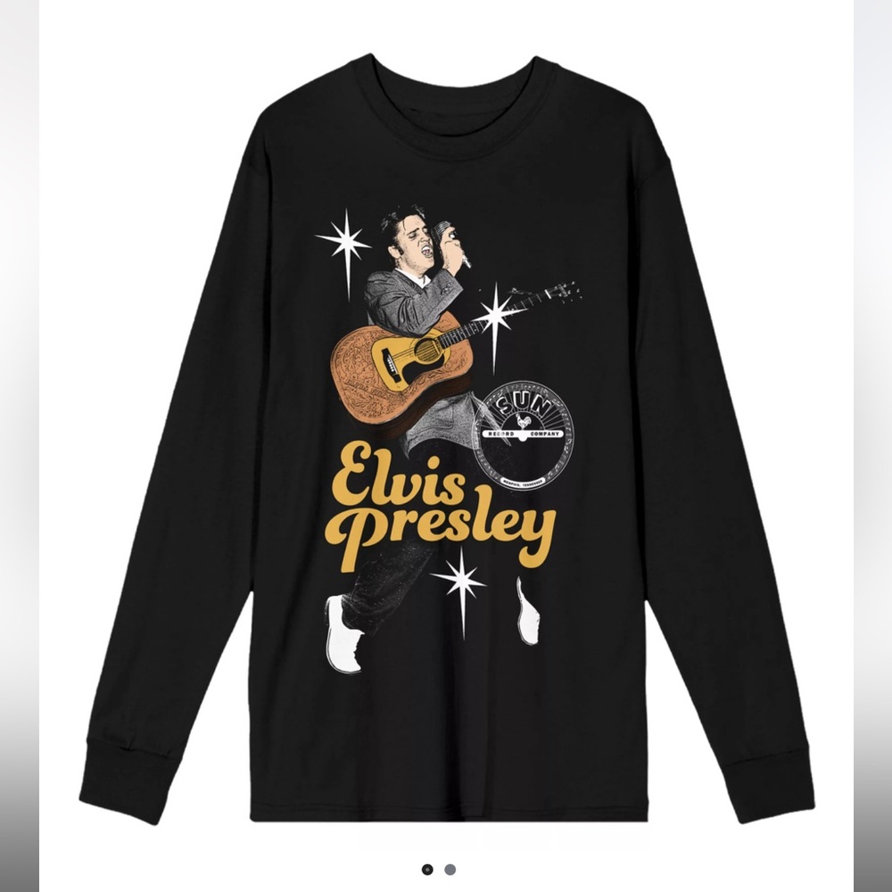 Men's Sun Records Elvis Presley Long Sleeve Graphic Tee